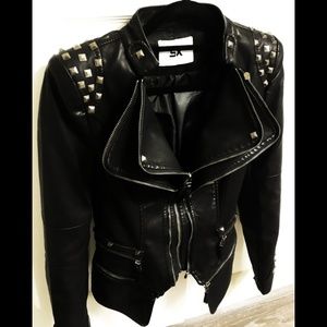 BRAND NEW Womens Black Gothic Vegan Leather Jacket